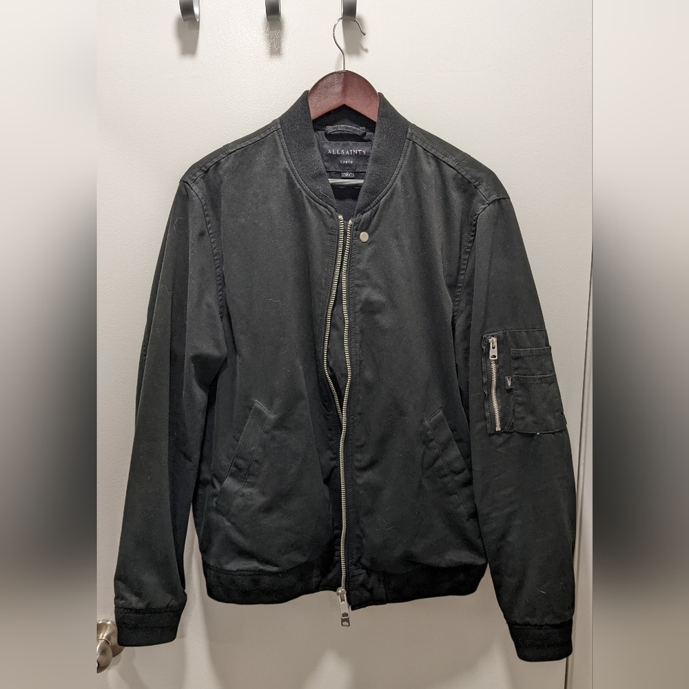 All Saints Black Large Bomber